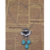 N-5814 Antique Tibetan Silver  Plated Alloy Oval Nature Turquoise Beads Flower Pendant Necklace For Women