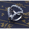 R-1262 Newest Punk Style Yellow Rhinestone 3 Circle Women Scarf Brooch