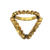 R-1262 Newest Punk Style Yellow Rhinestone 3 Circle Women Scarf Brooch