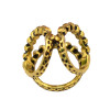 R-1262 Newest Punk Style Yellow Rhinestone 3 Circle Women Scarf Brooch