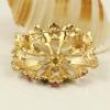 P-0199 New design fashion golden plated alloy crystal &Artificial pearl leaf shape Brooch flower brooch for women jewelry