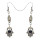 E-3601 ew Fashion Silver Plated Blue Beads Hand Of Fatima Dangle Earrings For Women
