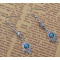 E-3601 ew Fashion Silver Plated Blue Beads Hand Of Fatima Dangle Earrings For Women