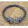 B-0164 Fashion Gun Black Gold Plated Alloy Rhinestone Skull Adjustable Bangle Bracelet