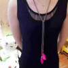 N-5823 Retro Exquisite Indian Feather Bohemia Lady Dress Sweater Necklace Women Feather Belt Waist Chain All-match