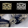 R-1253 New arrival Gold silver plated rhinestone owl eyes shape ringlike scarves buckle