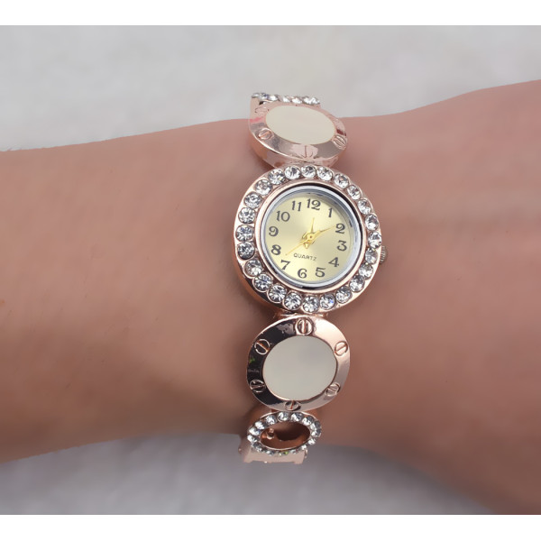 B-0597 New Arrival Design Quartz Watches Luxury Brand Women Bracelet Fashion Gold Plated Rhinestone Montre Femme Watches