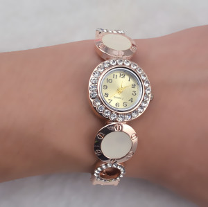 B-0597 New Arrival Design Quartz Watches Luxury Brand Women Bracelet Fashion Gold Plated Rhinestone Montre Femme Watches