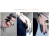R-1265 New European Fashion  gun black  Rhinestone Punk Style Nail Rings