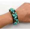 B-0605 New Fashion Bohemian Style Natural Turquoise Beads Braided Rope Cuff Bracelets for Women Jewelry