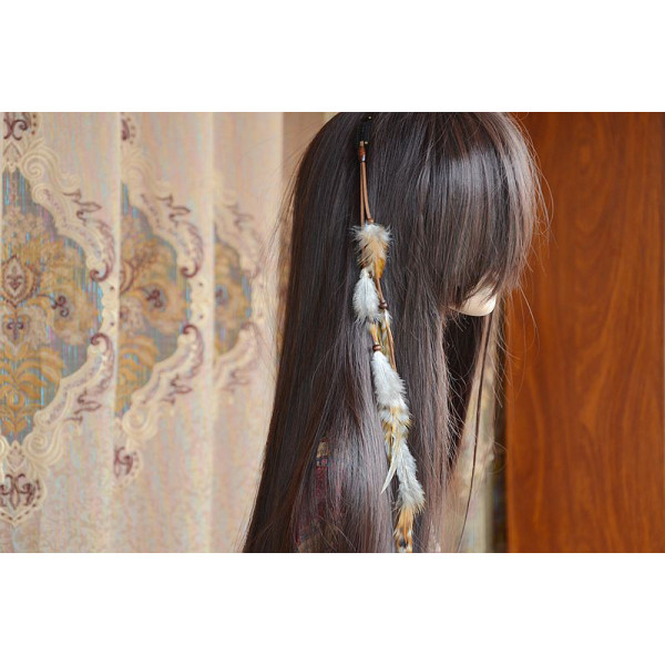 F-0280 Bohemian Style Vintage Feather Beads Headdress Hair Accessories
