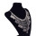 N-5831 New fashion Bohemian style silver plated tassel chain coin carving bib statement necklace adjustable for women