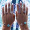 R-1273  6 Pcs/set New Fashion Bohemian Style Silver Plated Design 6 Types Natural Turquoise Moon Shape Nail Rings for Women jewelry