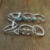 R-1273  6 Pcs/set New Fashion Bohemian Style Silver Plated Design 6 Types Natural Turquoise Moon Shape Nail Rings for Women jewelry