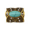 P-0205  Vintage style hollow out flower rhinestone turquoise natural stone scarf pin brooch for women