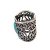P-0205  Vintage style hollow out flower rhinestone turquoise natural stone scarf pin brooch for women
