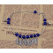 B-0612  New fashion korea style silver plated metal leaves blue resin beads charm bracelets for women jewelry