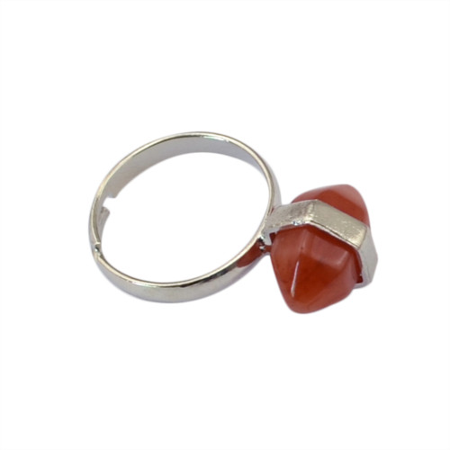 R-1277 Fashion Jewelry Natural Stone Agate Women Rings Adjustable Vintage Finger Ring with Silver Plated