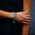 B-0616  Bohemian Boho Retro Silver Plated Inlay Blue Resin Beads Coin Pendant Hand Chain Ring Bracelet For Women