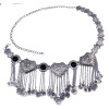 N-5859 *  Gypsy Bohemian Boho Vintage Silver Plated Inlay Acrylic Beads Coin Tassel  Waist Belly  Dance Body Chain Women Jewelry