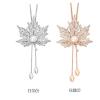 N-5864  New fashion Europen and American style charm rhinestone pearl maple leaf long pendant necklace for women jewelry