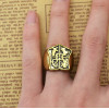 R-1279   Vintage Style Ethnic Retro Carved Totem Pattern Flower Finger Ring
