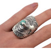 R-1278   Unisex New Fashion Tibetan Style Silver Plated Natural Turquoise Swallow  Cocktail Finger Ring Adjustable