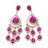 E-3631 New luxury silver plated 5 colors charm rhinestone crystal flower Tassel earrings Long  bridal wedding jewelry earrings