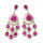 E-3631 New luxury silver plated 5 colors charm rhinestone crystal flower Tassel earrings Long  bridal wedding jewelry earrings
