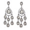 E-3631 New luxury silver plated 5 colors charm rhinestone crystal flower Tassel earrings Long  bridal wedding jewelry earrings