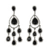 E-3631 New luxury silver plated 5 colors charm rhinestone crystal flower Tassel earrings Long  bridal wedding jewelry earrings