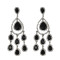 E-3631 New luxury silver plated 5 colors charm rhinestone crystal flower Tassel earrings Long  bridal wedding jewelry earrings