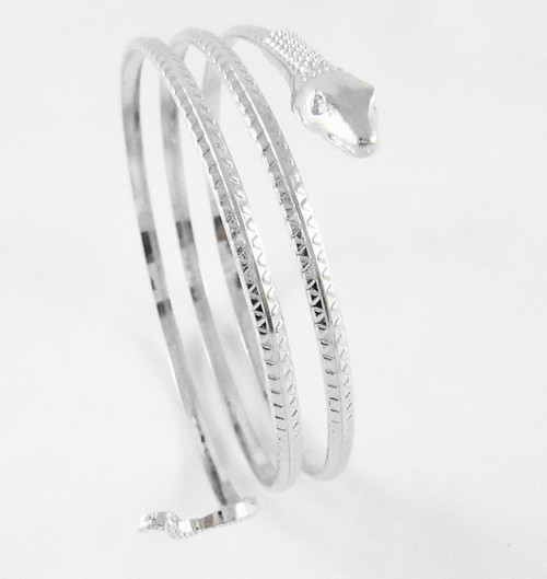 B-0625 2015 New Fashion Punk Coiled Snake Spiral Upper Arm Cuff Bangle Bracelet Twisted Wire Bangles for Men &Women