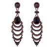 E-3626 New Fashion Silver Plated Charm Crystal Rhinestone Long Drop Earrings for Bridal Wedding Accessories
