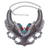 N-5887  New Fashion Silver Plated Charms Crystal Resin  Flowers Bib Statement Pendant Necklaces for Women
