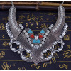 N-5887  New Fashion Silver Plated Charms Crystal Resin  Flowers Bib Statement Pendant Necklaces for Women