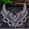 N-5887  New Fashion Silver Plated Charms Crystal Resin  Flowers Bib Statement Pendant Necklaces for Women