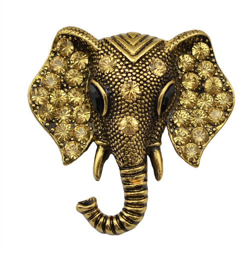 P-0207  2015 Fashion Summer Jewelry Vintage Gold Silver Plated Crystal Rhinestone Big Elephant Wedding Brooches Pins Jewelry For Women