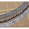 N-5893  Bohemian boho vintage belt carved flower resin beads coin tassel pendant waist dance body chain jewelry