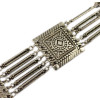 N-5895  Tribal bohemian boho body jewelry silver bronze plated 5 layers pattern vintage flower belly dance belt chain waist jewelry
