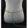 N-5895  Tribal bohemian boho body jewelry silver bronze plated 5 layers pattern vintage flower belly dance belt chain waist jewelry