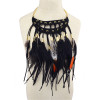N-5806 Indian Design Charm Exaggerated Jewelry Precious  Feather Necklaces & Pendants Women Glam Feather Chain Statement Necklaces