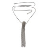 N-5907   Korea style silver snake chain full rhinestone tassel ball pendant necklace for women jewelry