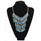 N-1763 bohemia style gold plated multi chain color cylinder resin gem tassels choker necklace