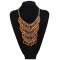 N-1763 bohemia style gold plated multi chain color cylinder resin gem tassels choker necklace