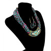 N-5909   2015 New Seed Beaded Necklaces Handmade Boho Style Multilayer Chain Moon Pendants Choker For Women Jewelry Set