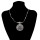 N-5912  Women Vintage Jewelry Classic Necklace Antique Silver Plated Metal Alloy Carved Round Pendant Necklace