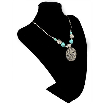 N-5915 New Fashion Silver Plated Charms Bib Statement Pendant Necklaces for Women