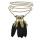 N-5920 2015 Hot Sale Bohemian Black Feathers Charms Pendants Long Necklaces Women's Sweater Necklace Jewelry