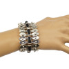 B-0631  New Fashion Bohemia Tibet Style Vintage Silver Bangle Link Chain Natural Round Shape Bracelet for Women